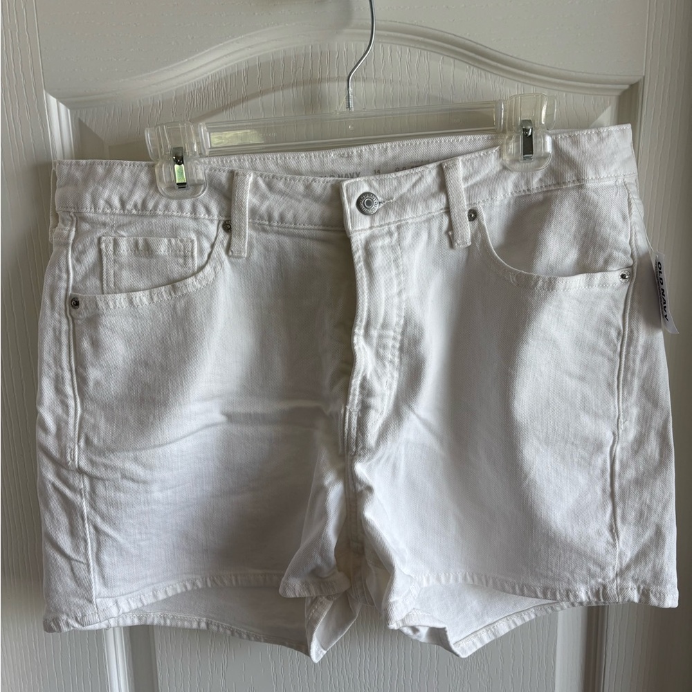 Old Navy high rise OG Straight White Jean Shorts